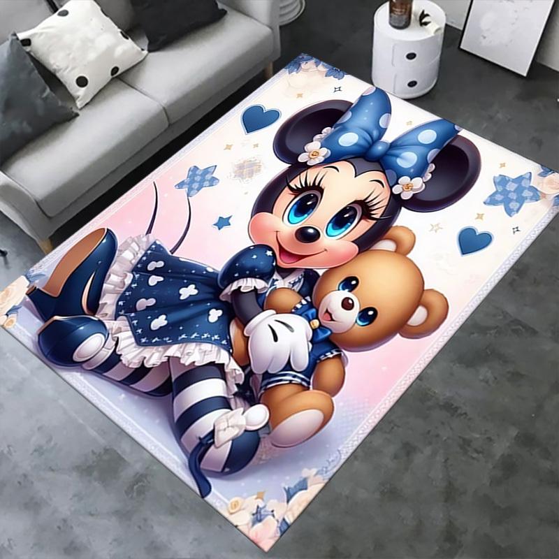Office Carpet, Under Chair Rug, Gift for, Home Decor, Minnie Mouse Theme, Soft and Warm Floor Mat, Perfect for Playrooms and Living Rooms.a0