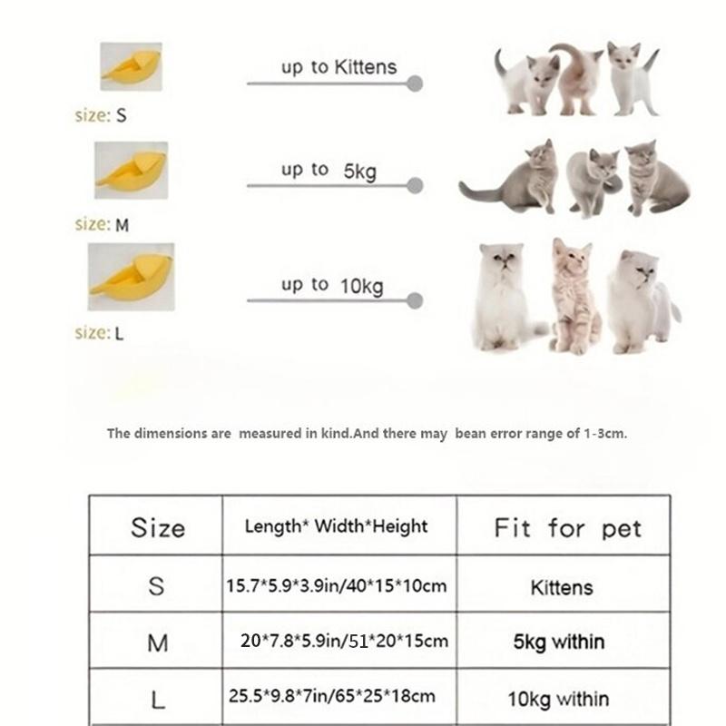 Банановая кровать для кошек, дом, забавный, милый, уютный коврик для кошек, кровати, теплая прочная портативная корзина для домашних животных, питомник, подушка для собак, товары для кошек, разноцветные