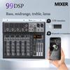 99DSP Bluetooth 5.0 USB Input Mixer 12V Power Supply Outdoor Home KTV 4/6-channel Mixer Audio System