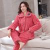 Pyjamas Women's Winter Coral Fleece Cotton Set  New Winter Plus Fat Plus Size Plus Thick Fleece Home Wear Embroidery Pocket