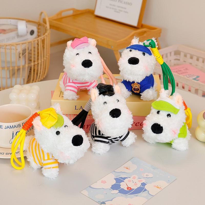Kawali Puppy Plush Dog Toy Bag Decoration Keychain Pendant  Creative Stuffed Doll Cute West Highland Terrier Kid Birthday Gift