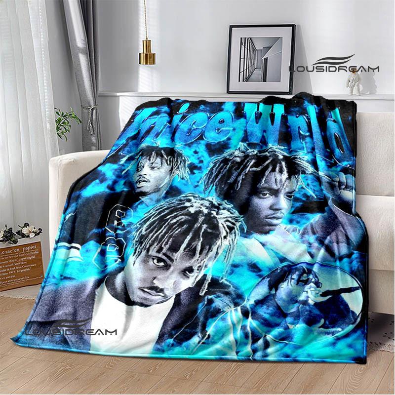 3D Rapper Juice Wrld 999 Retro Printed blankets Flannel Warm blanket Soft Cozy Blanket Travel Blankets bed linings Birthday Gift