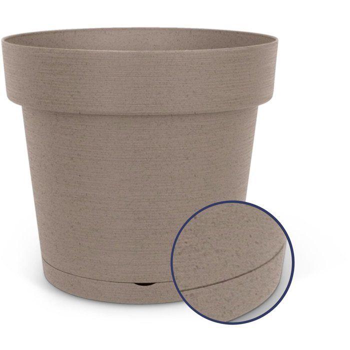 Pot avec réserve d'eau GLAMOUR - Plastique - Taupe - Ronde - Ø50xH43cm - Garden ID