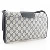 GUCCI Old Gucci Shoulder Bag 904.02.050 2-way clutch Gray / navy GG plus Women Used