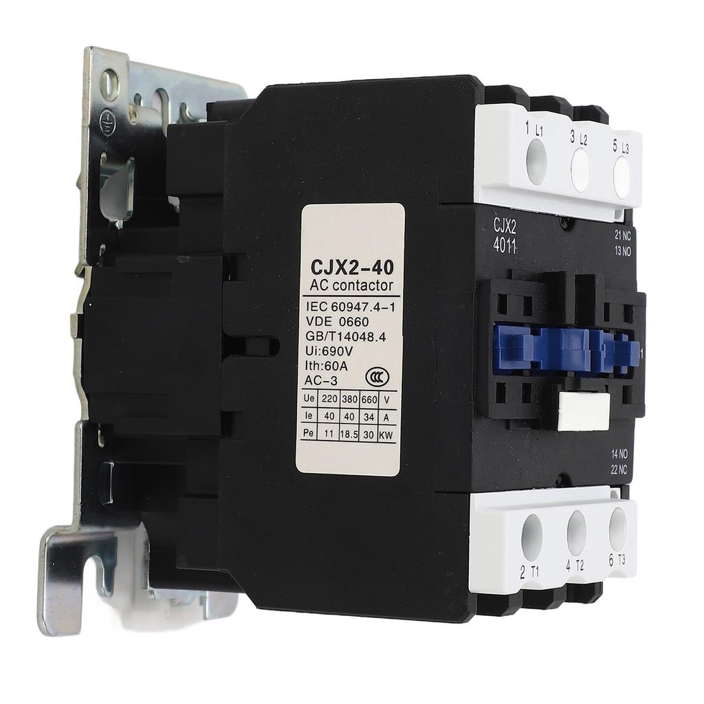 Контактор переменного тока 220 В 3П 1НО 1НЗ Вспомогательные 3НО Монтаж на основную рейку Серебряные контакты Низковольтный контроллер двигателя 40А