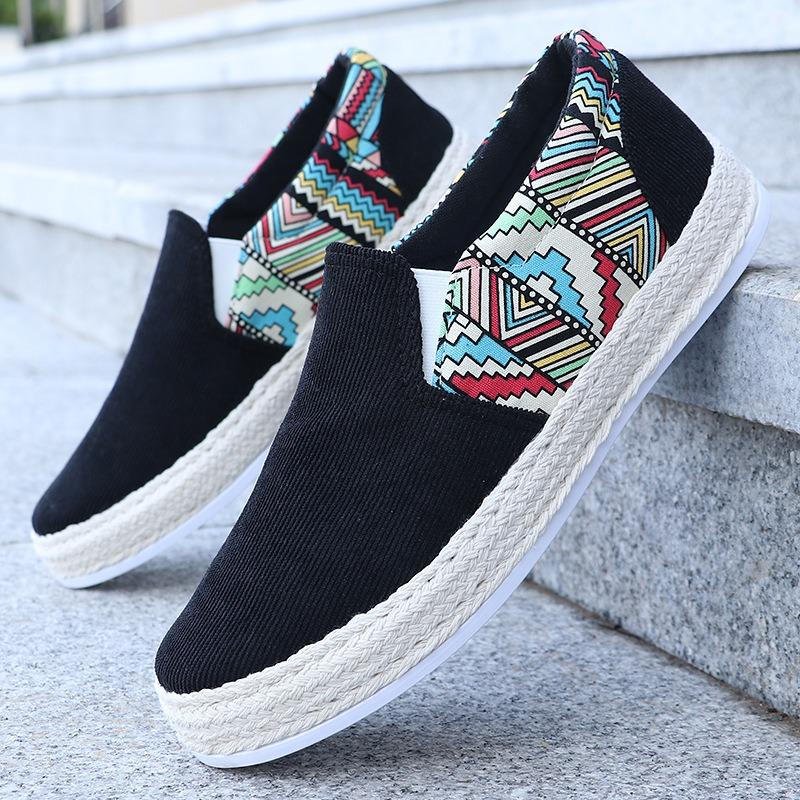 Men's casual shoes summer low-top fisherman shoes canvas shoes board shoes men's one-pedal lazy shoes cloth shoes trendy men's shoes