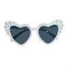 Cat Eye Eyewear Heart Shaped Sunglasses Imitation Pearl Frame Eyeglasses for Travel