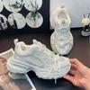 Женские кеды с кристаллами Bling Новинка Сетчатая платформа со стразами Папины кроссовки Модные блестящие женские спортивные туфли Женские лоферы
