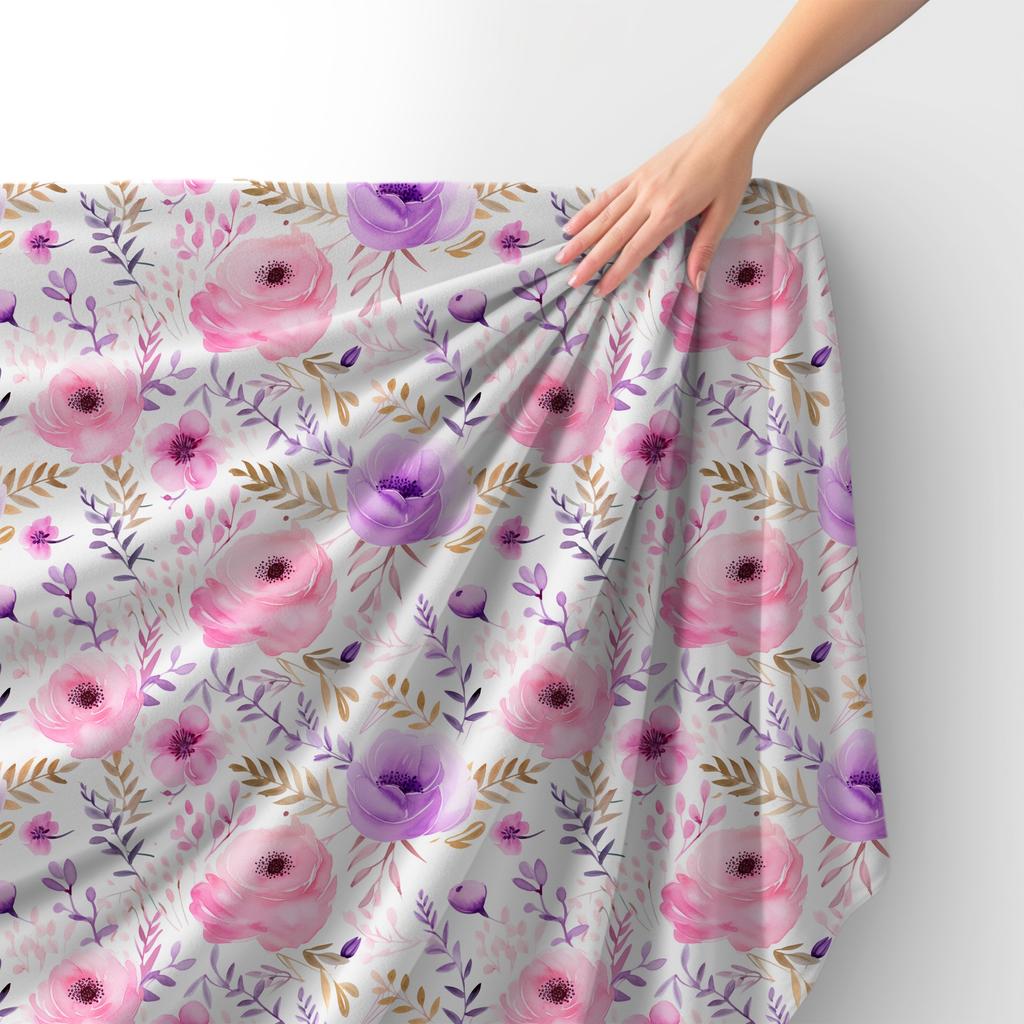 Royal Samt Stoff Polyester Zum Nähen - Motiv Blumen - Rdx2556