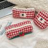 Red Stationery Storage Bag Woolen Cloth Cosmetic Bag Cute Pen Bag Student