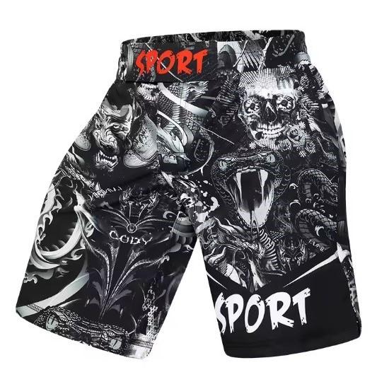 Snake Cobra Wolf Skull Panda Shark Monkey MMA Muay Thai Kick Boxing Shorts Martial Art UFC Boxer Unisex Men Women Pants Training Sport
