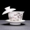 Premium Rotating Ceramic Gaiwan Tea Cup