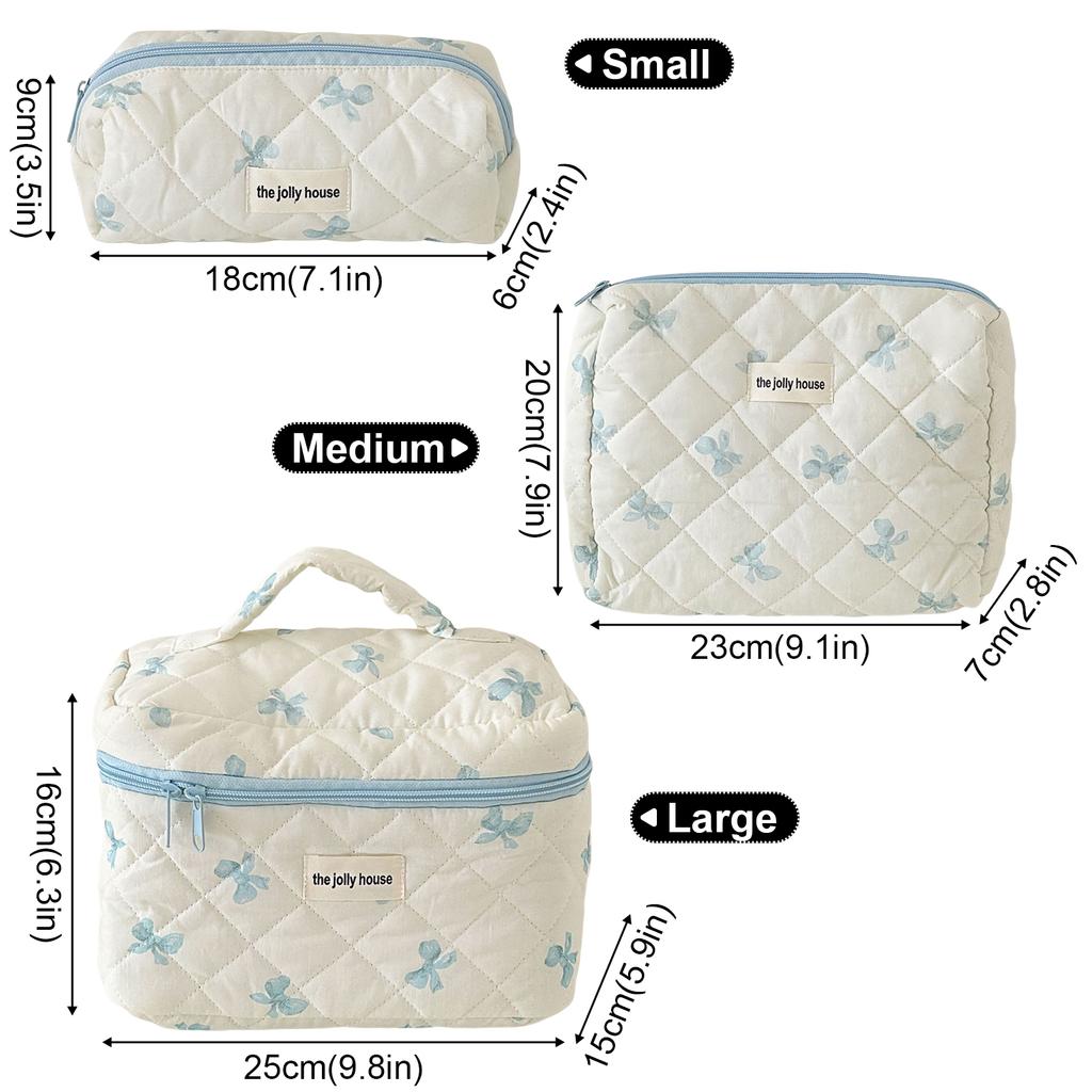 Косметичка с бантом Kawaii Большая сумка для хранения Портативная дорожная косметичка Органайзер для косметики Подарки для девочек