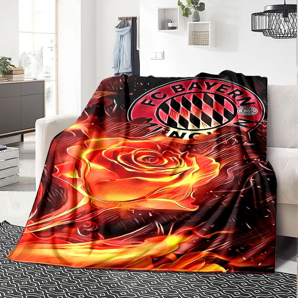 Flame Rose Bayern Munich Blanket Warmthful Decor Suitable for Office Livingroom Office Chair for All Seasons Modern