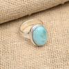 Larimar Gemstone Handmade 925 Sterling Silver Ring Jewelry For Thanksgiving