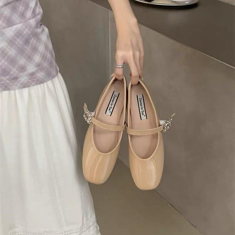 Inner height increase silver Mary Jane rhinestone single shoes women's spring and autumn versatile red skirt evening shoes