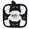 [A1109] - Cotton Pot Holder 'Cats' Black White (Meow) - 20x20cm