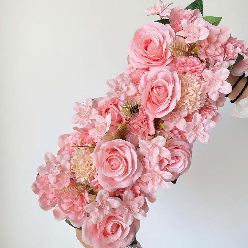 Handmade Rose Artificial Bouquets, Wedding Aisle/arch Silk Floral Rows, Faux Flower Walls Artificial Flower Arrangement