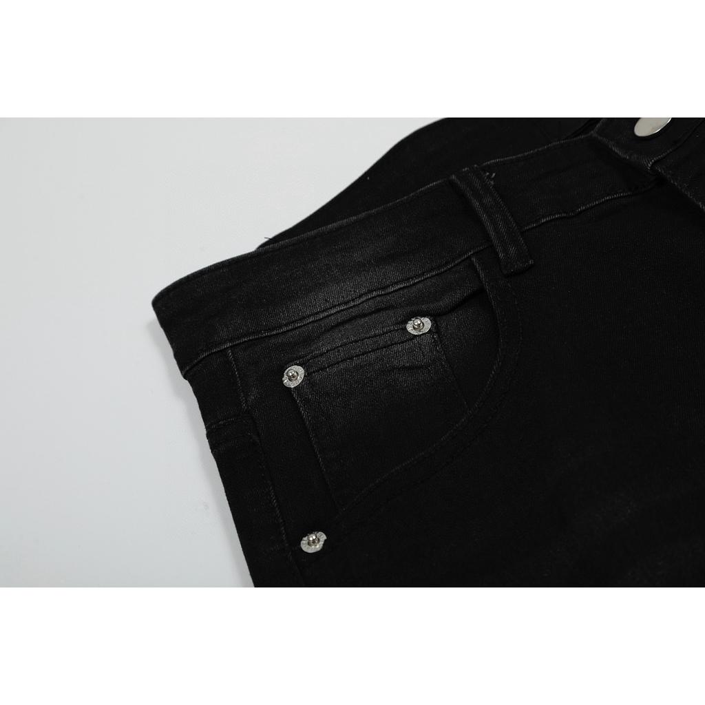 M51 Amiri Мужские и женские модные джинсы в американском стиле с тканевыми нашивками, дырками, вышивкой, повседневные и модные брюки в стиле хай-стрит