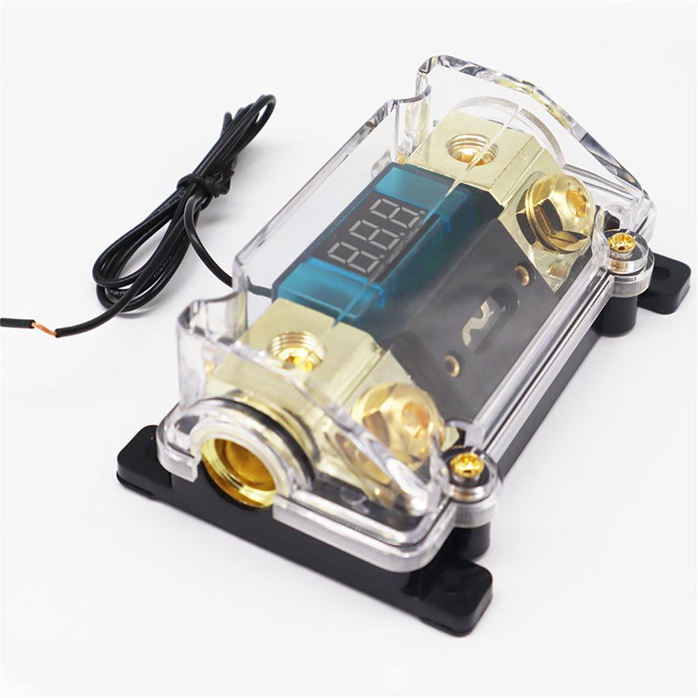 Universal 100A 1 IN 1 Way Car Fuse Box Auto Stereo Audio Power Fuse Holder with High-Definition Display for Boat Vehicles Audio