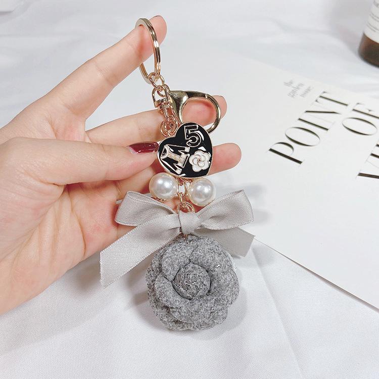 Сделай сам Жемчужная цепочка Двусторонняя брелок-камелия - Элегантный кулон в корейском стиле для женщин