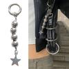 Alloy Round Beads Keychain Silver Color Charms Bags Keychain  Jewelry Accessories