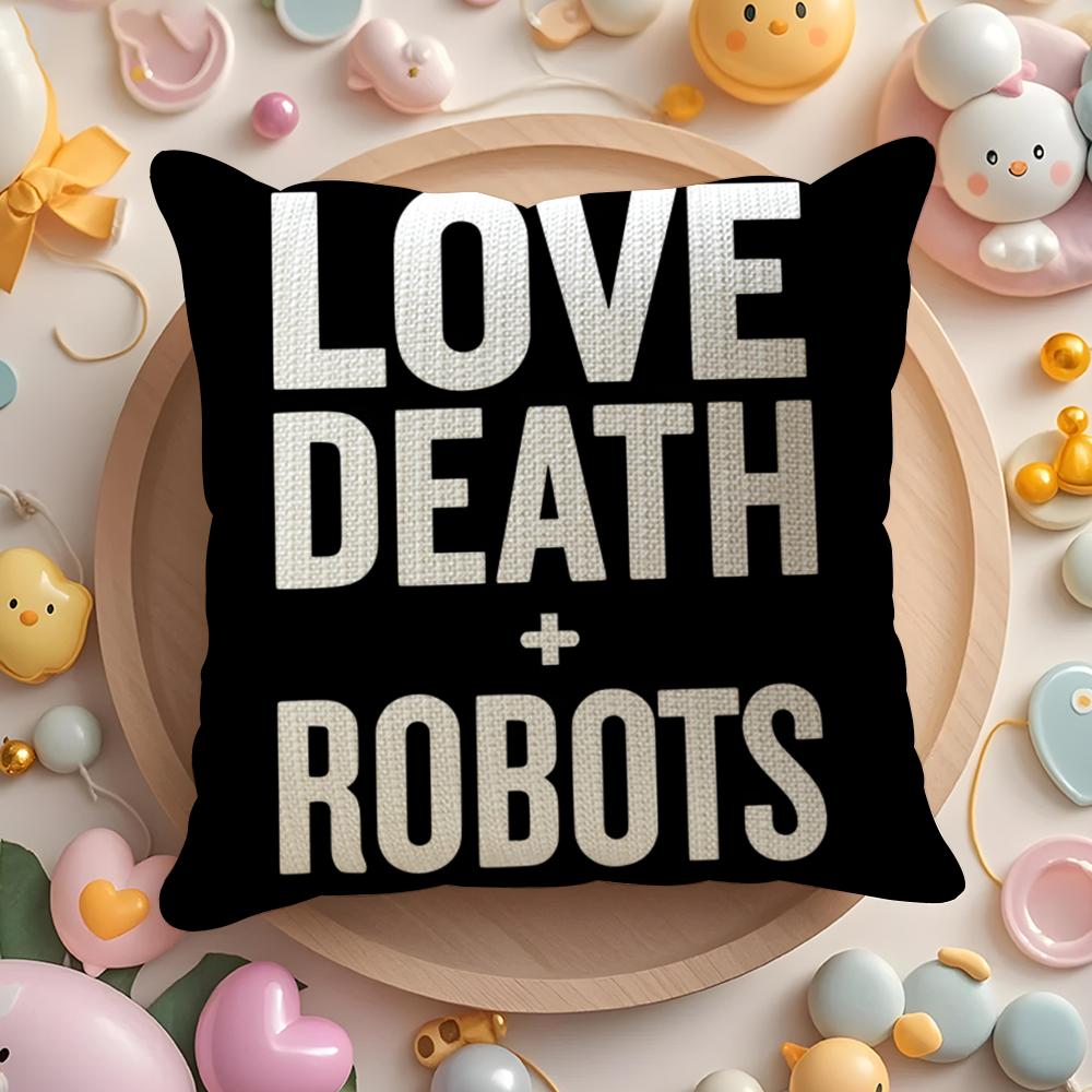 Подушка с принтом из взрослого анимационного сериала L-Love Death & Robots для дивана, гостиной, спальни, изголовья кровати, спинки, квадратная подушка