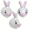3 3D Rabbit Heads, 5 3D Rabbit Heads, Happy Easter, Aluminum Foil Balloons, Easter Animal Rabbit Balloons, Decoration Supplies for Theme 