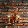 Wooden Feeling Resin Decorative LED Wall Light Lamp Sconce Deer Horn Antler Retro White Deer Wall Lamp Light LED Tree Branch