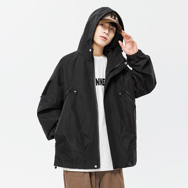 Spring and Autumn Men's and Women's Mountain Jackets Men's and Women's Mountaineering Jackets Tide Brand Couples Hooded Loose Jacket Jackets Tide