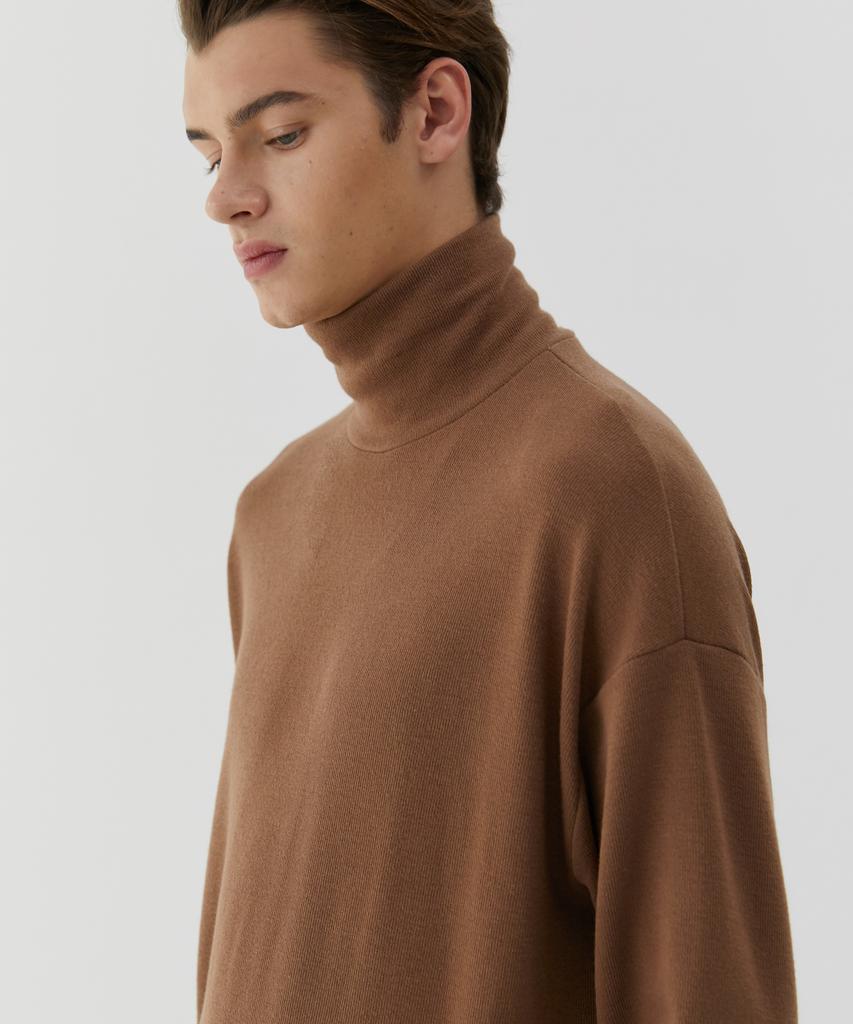 TRIP LE SENS Basic Turtleneck Knit_Toffee Brown (Type B)