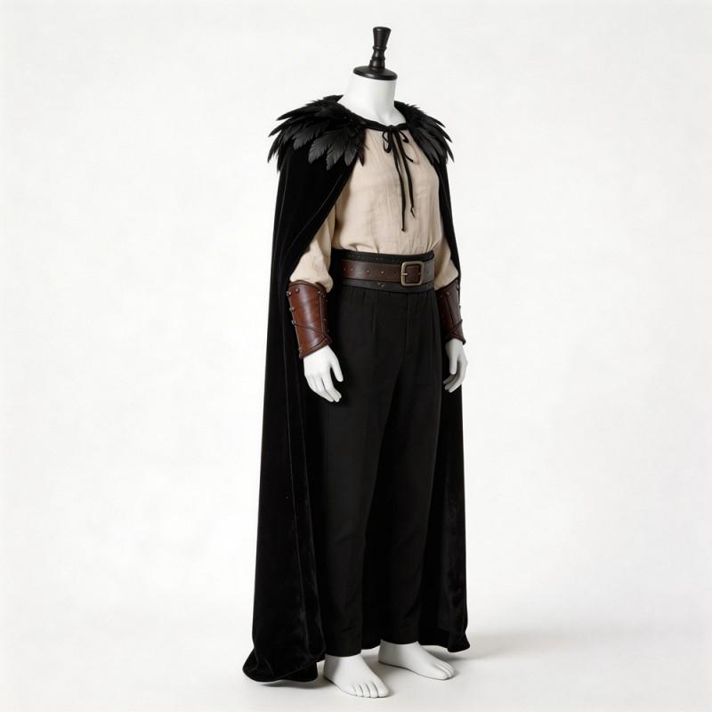 Halloween Death Witch Cloak Hanfu Outerwear Feather Cape Stage Costume Women