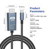 FONKEN Type-C 3.1 To HDMI 1.4 Cable 4K 30Hz HD TV Cable Adapter High Speed Projection Cable For Phone Tablet MacBook