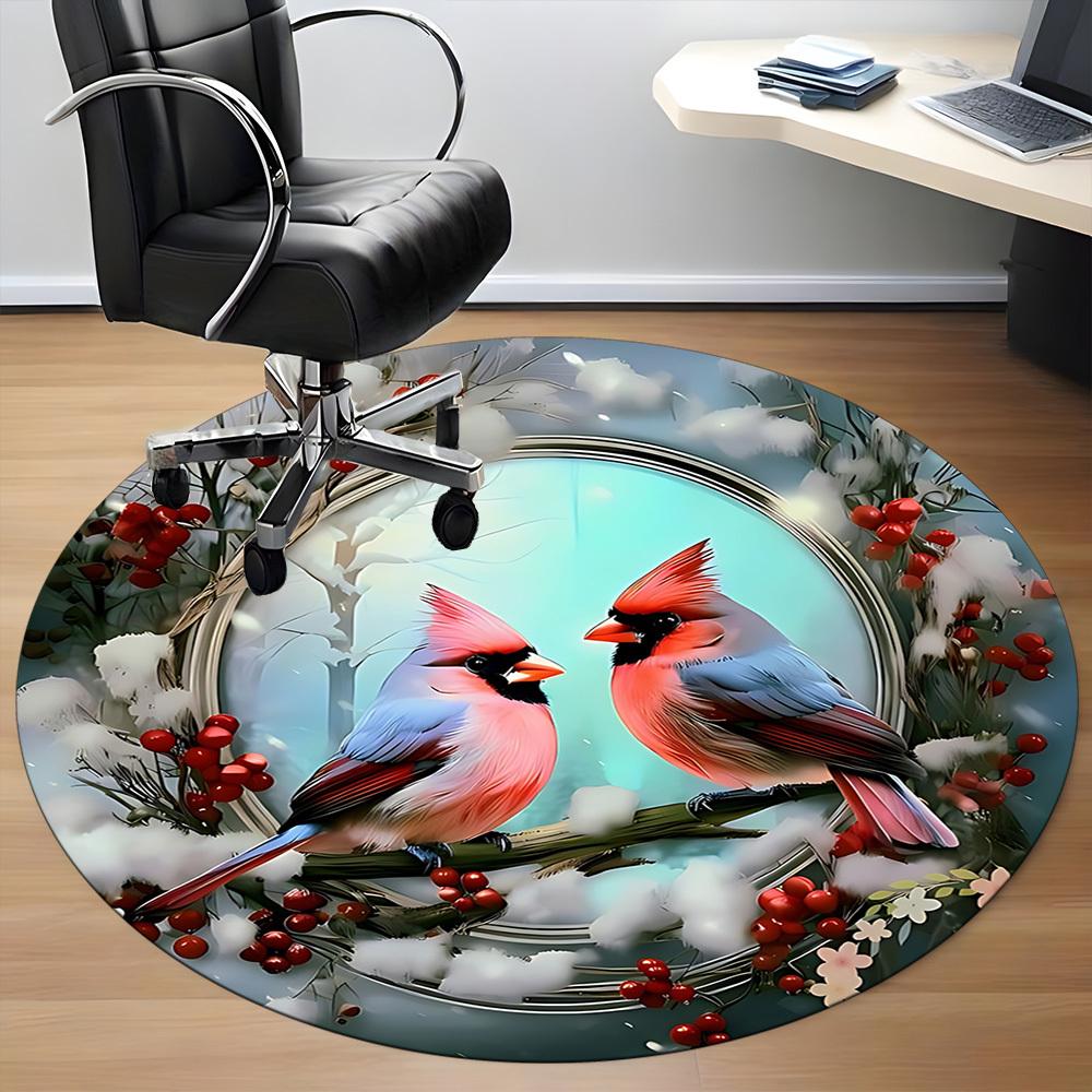 1pc Cardinals Winter Carpet for Office, Non-slip, Soft and Durable Office Rug, Perfect for Office yy260128029