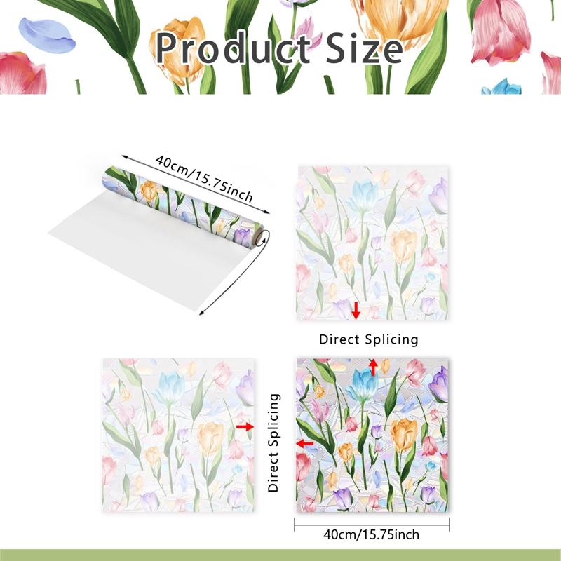 Радужная стеклянная пленка, цветная наклейка на окно с растением, ПВХ, статическая наклейка, наклейки для ванной комнаты, декоративные самоклеящиеся пленки