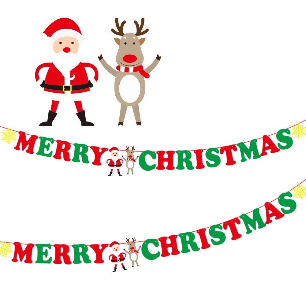 Рождественский бумажный баннер мультфильм Санта-Клаус снеговик рождественский подвесной орнамент баннер домашнее рождественское украшение флаг принадлежности новый год