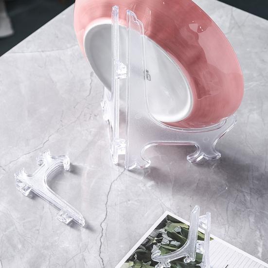 2/5/10 шт. прозрачные пластиковые держатели тарелок треугольной структуры, стабильная поддержка, складные подставки для свадеб, домашнего декора, дней рождения