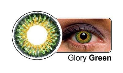 CELEBRATION COLORS Quaterly Coloured Contact Lenses 1 Pair(Glory Green,-0.00)