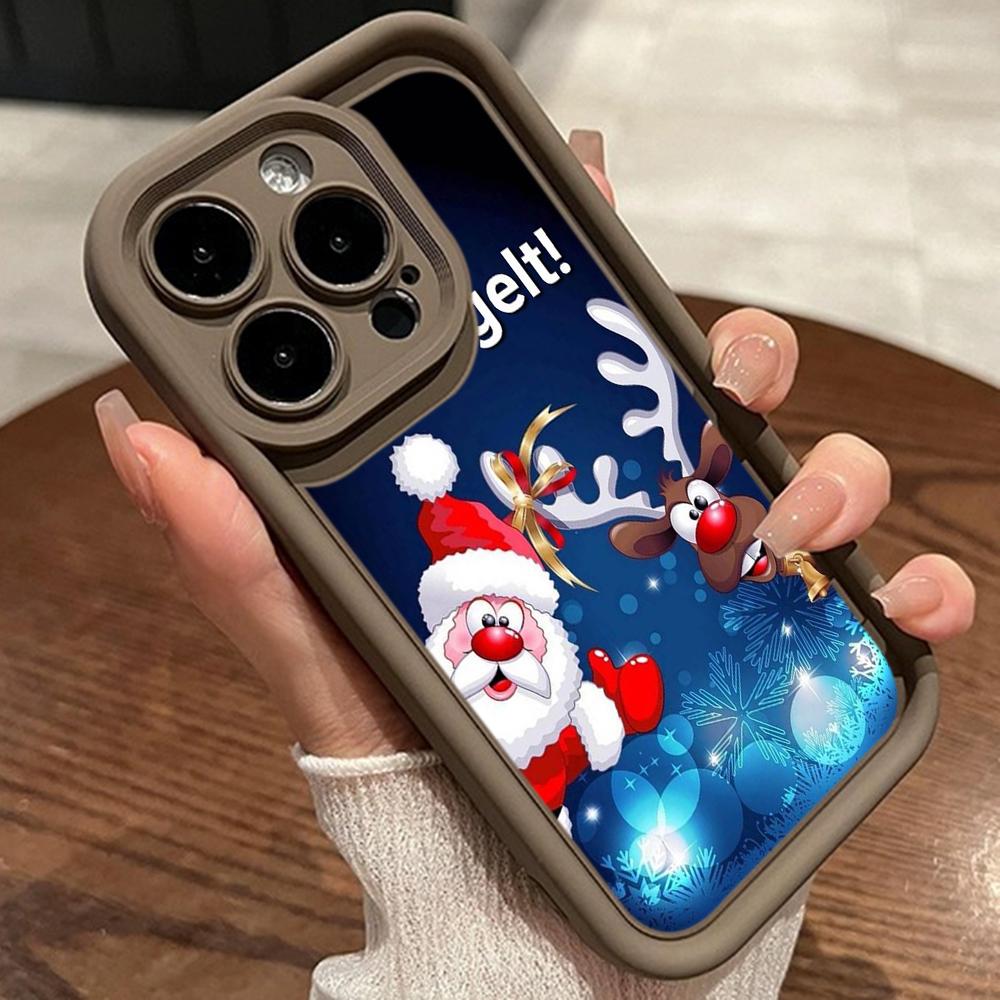 Чехлы для телефонов Ae117 Merry Christmas Happy New Year для iPhone 16 14 13 11 Pro Max 15 7 8 Plus 12 mini XR XS Max Angel Eye Ladder Protective Cover