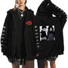 Anime Naruto Hooded Zip-Up Sweatshirt Men Women Streetwear Casual Couple Outwear