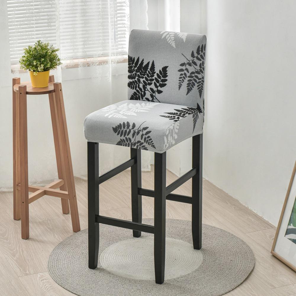 Elastic Printed Bar Stool Slipcover Soft Stretch High Chair Seat Cover Removable Washable Protector for Kitchen Home Decoration