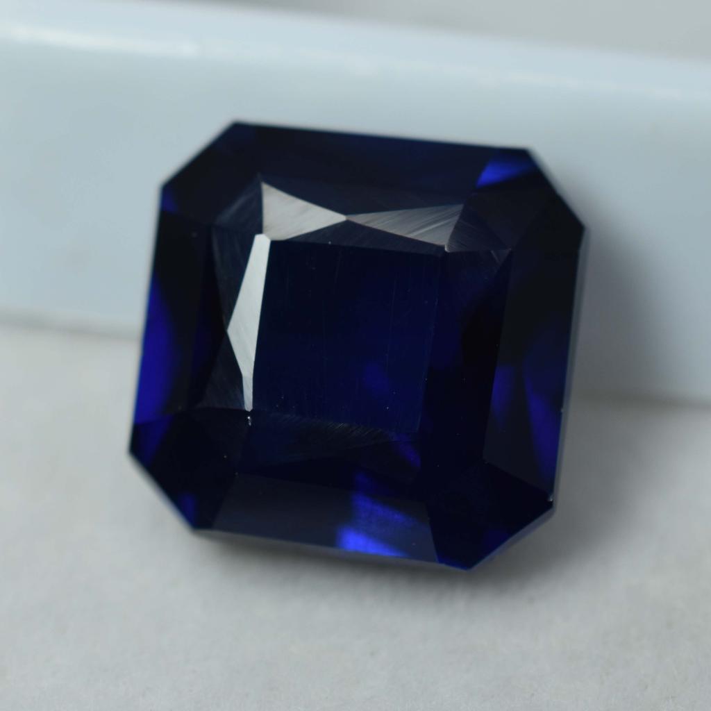 Square Cut Natural Blue Ceylon Sapphire 9.15 Ct CERTIFIED Loose Gemstone 6800