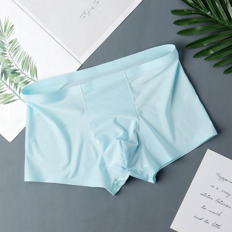 Men'S Underwear Men'S Boxers Summer Ice Silk Thin Shorts Head Trend Seamless Bottom Pants Youth Breathable Pants