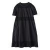 Черное винтажное новое платье больших размеров с коротким рукавом для женщин, повседневное свободное длинное летнее платье