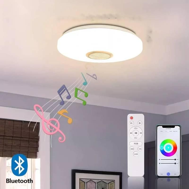 36w Led Music Ceiling Light Remote Control Bluetooth Speaker Rgb Rainbow Lamp