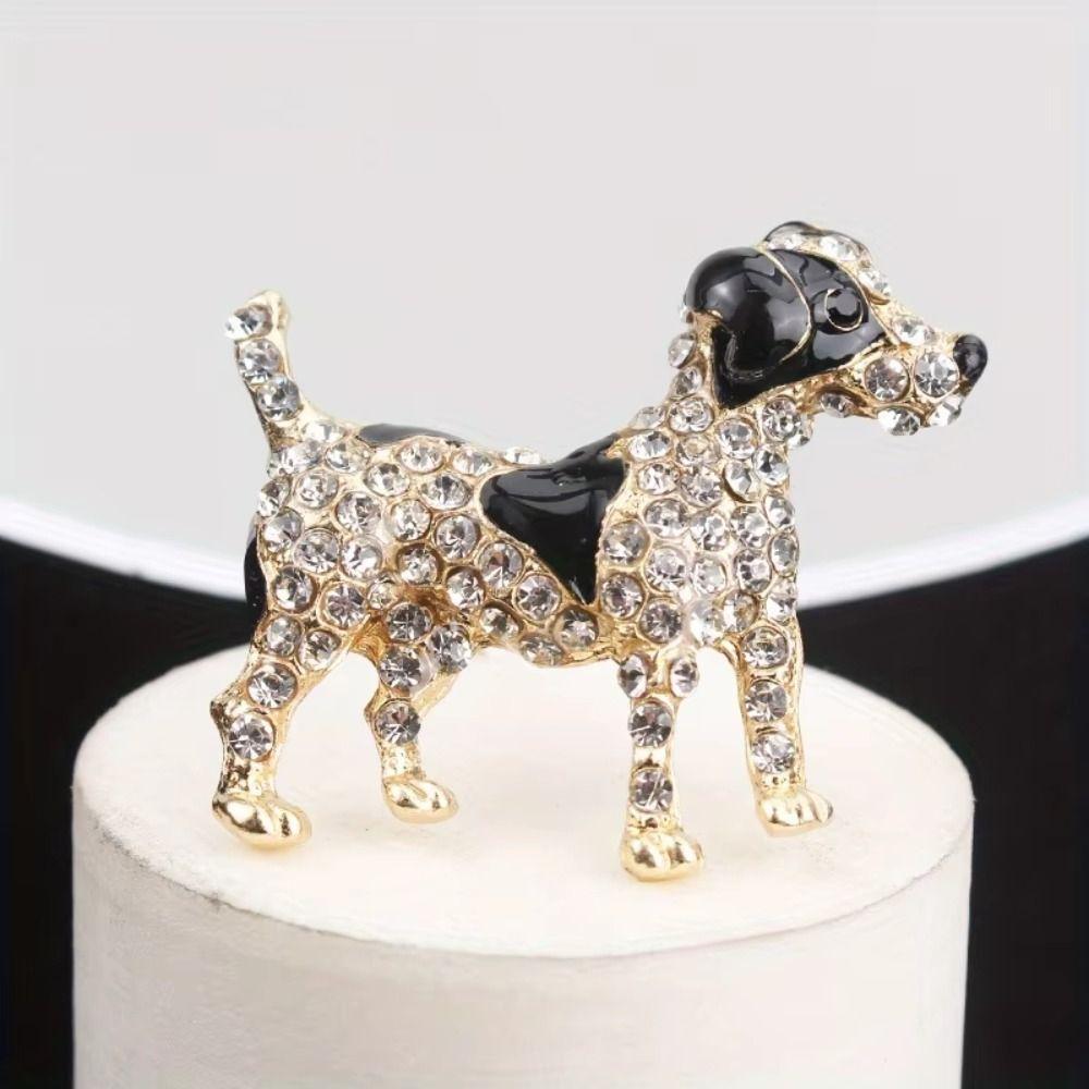 Sparkling Dog Brooch Novelty Lapel Pins Fashion Jewellery Pins Suit Coat Accessories