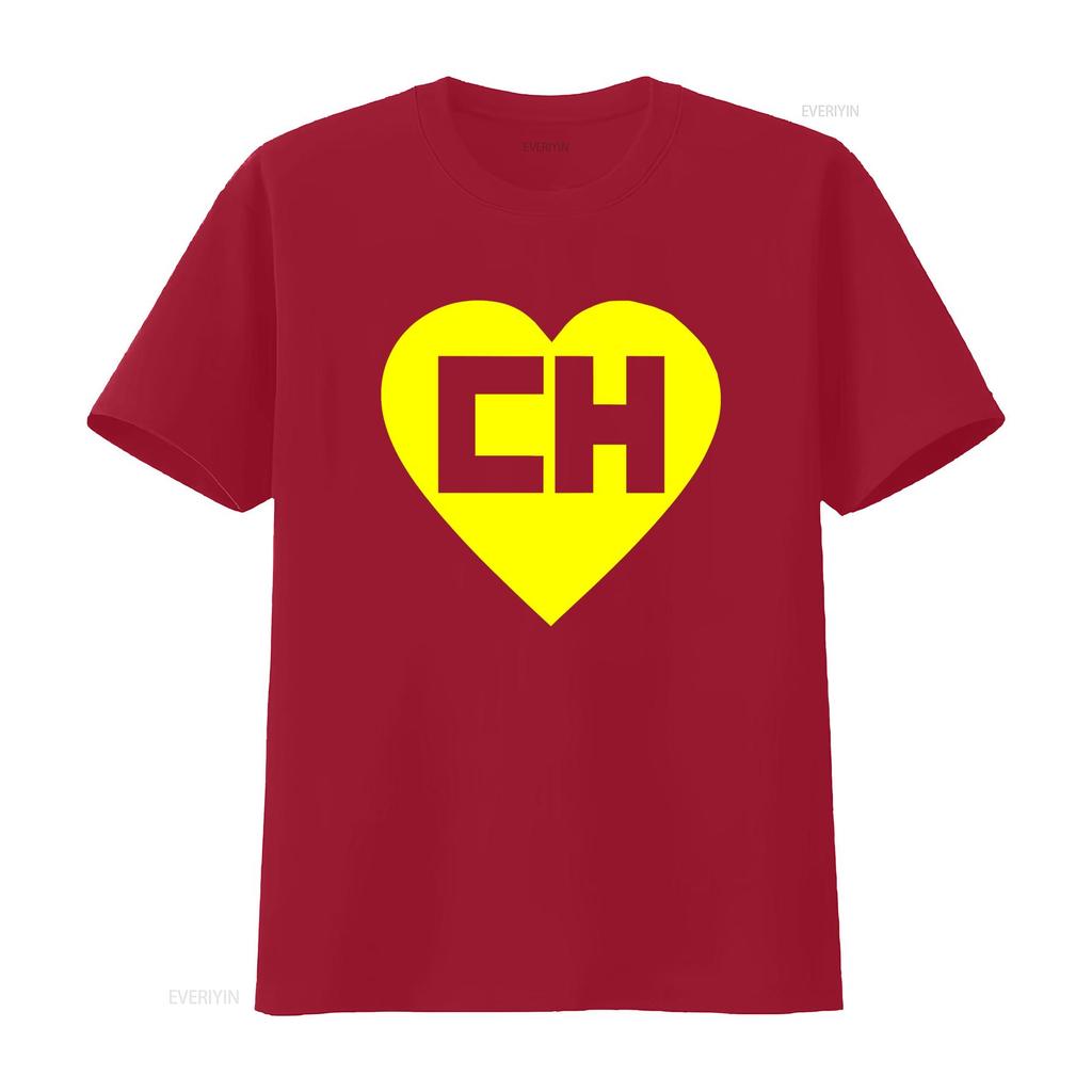 Colorful El Chapulin Colorado Heart Print T Shirt Inspired by La Vecindad Mexico Chavo Tv Series vintage Washed streetwear