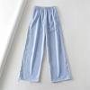 Женские прямые брюки с полосками по бокам, спортивные штаны с низкой посадкой, мешковатые широкие брюки в стиле Харадзюку, повседневные универсальные брюки-парашюты