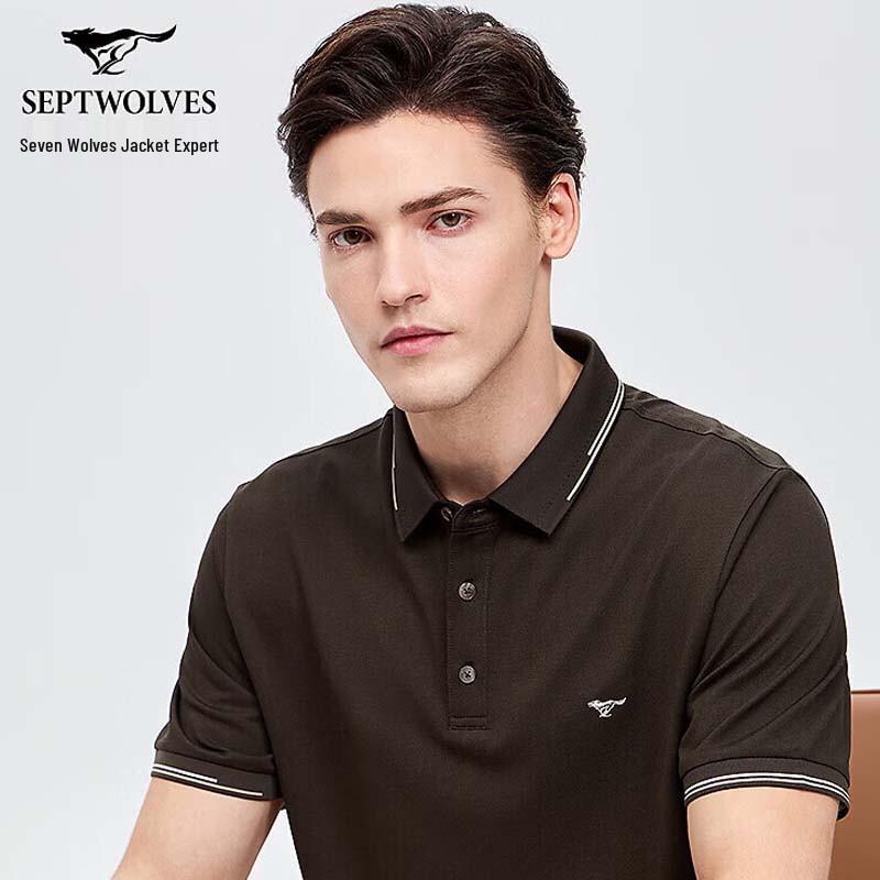 SEPTWOLVES Мужская летняя мягкая дышащая футболка-поло с коротким рукавом