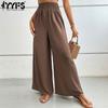 Women's Fashion Casual Solid Color Print Trousers Pants & Capris